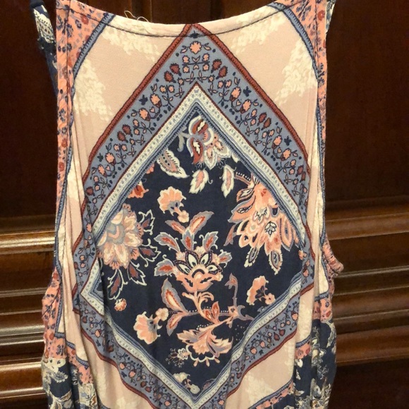 American Eagle Blue Boho Printed Dress - Picture 3 of 7